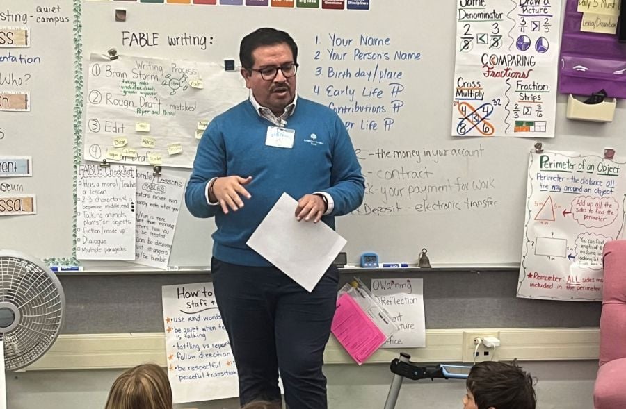 arb volunteer alex torres presenting for teach children to save at local schools